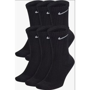 Nike Kids Performance Cushioned Crew Training Socks 6-Pack Black/White Small